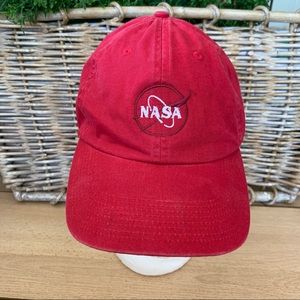 NASA red hat with adjustable back